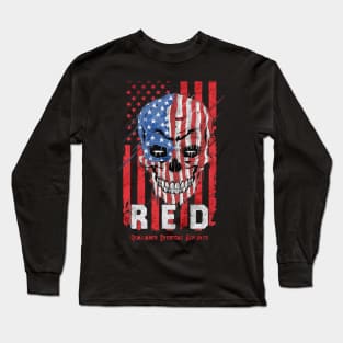 red skull america Long Sleeve T-Shirt